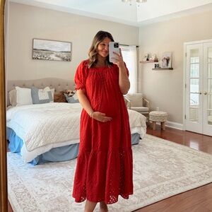 Called to Surf Eyelet Midi Dress